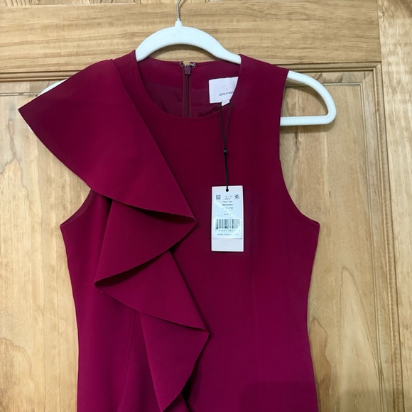 Cinq à Sept Fuchsia One Shoulder Dress - Picture 7 of 9